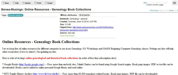 evernote for genealogy